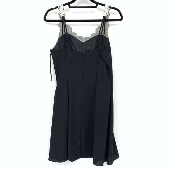 Jump Apparel Mini Dress Womens S Black Lace Trim A-Line Sweetheart Vintage - Picture 2 of 6
